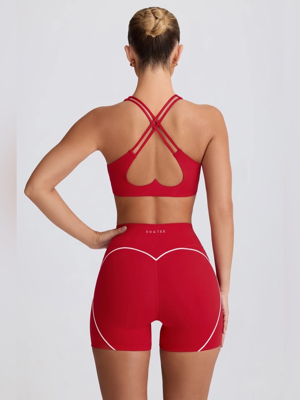 NWT Bo+Tee Soft Active Mini Shorts in Hot Red